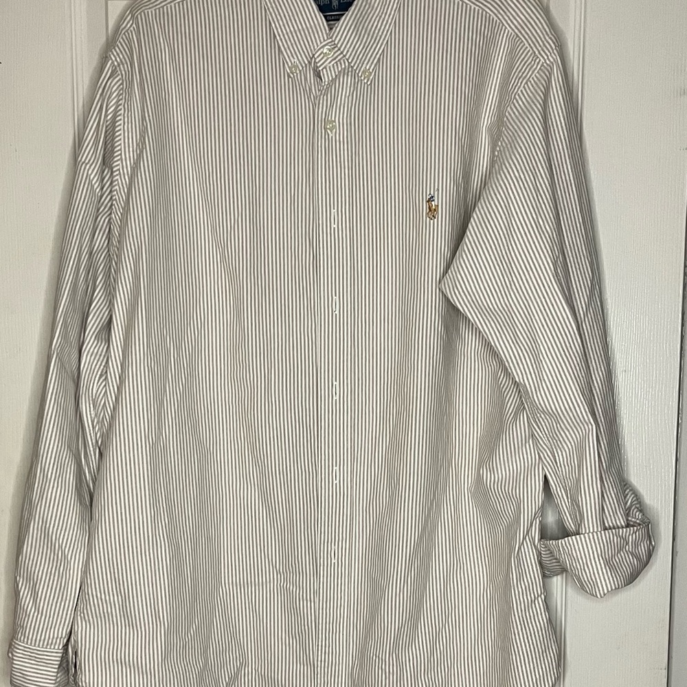 Ralph Lauren Men's White Striped Shirt